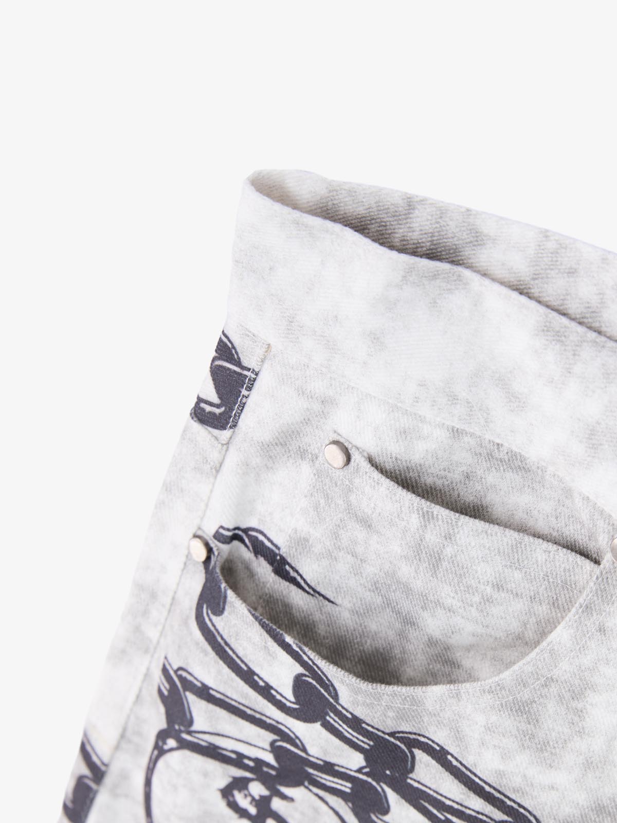 Supermade Distressed Chain And Key Print Baggy Pants?