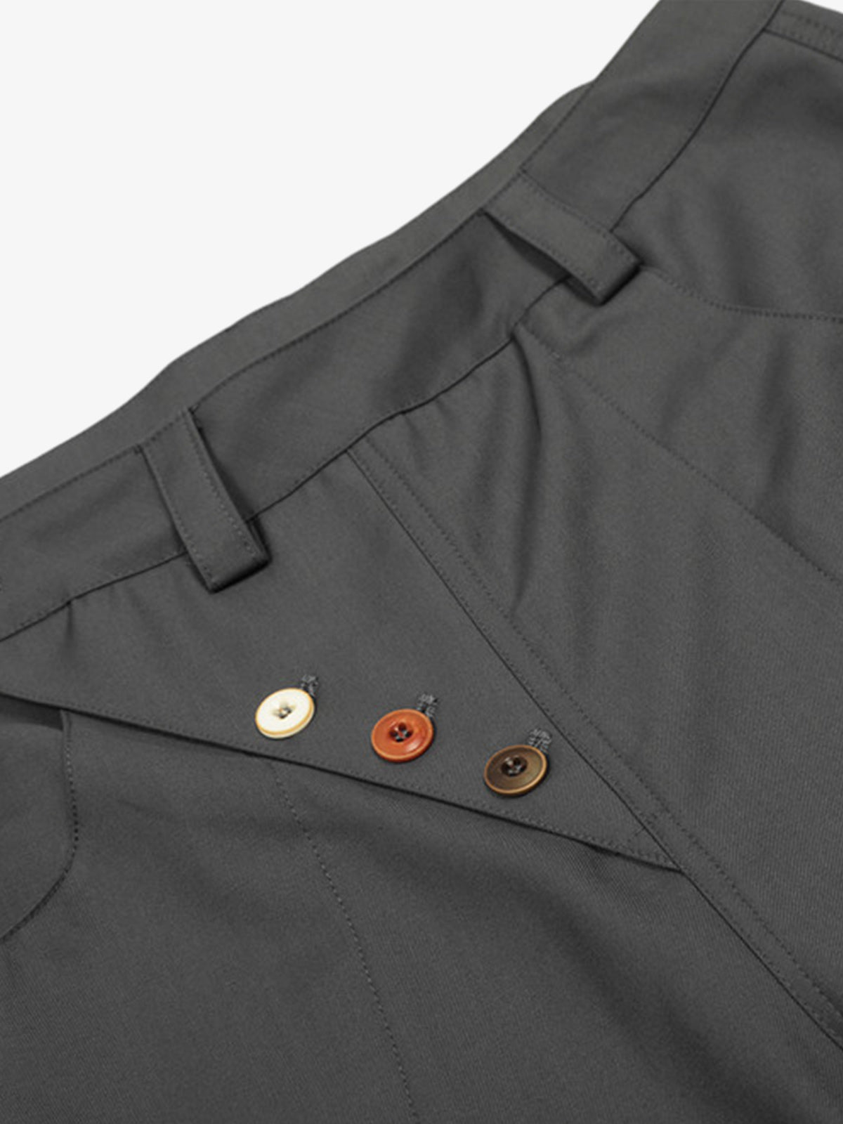 Adjustable Side Buttons Barrel Pants 