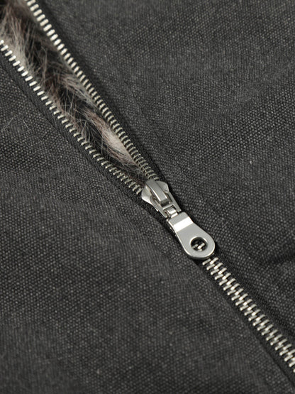 Stylish Winter Bomber Jacket with Faux Fur Collar - Perfect for Cold Weather 