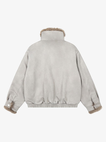 Stylish Faux Fur Collar Jacket for Men and Women - Perfect for Casual and Trendy Looks 