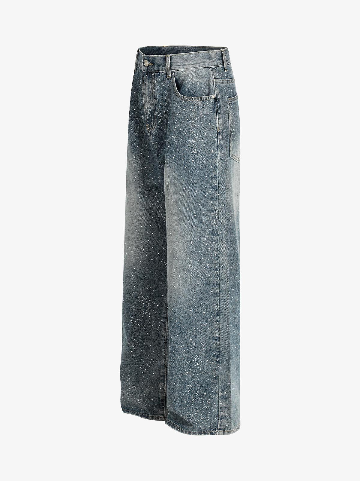 Sparkling Wide-Leg Jeans - Perfect for Casual and Festive Occasions 