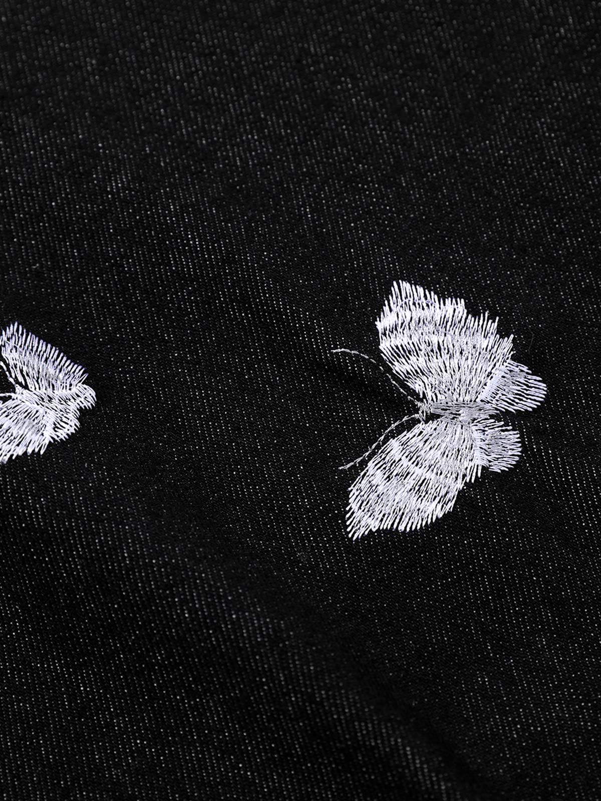 Butterfly Embroidered Scimitar Jeans 