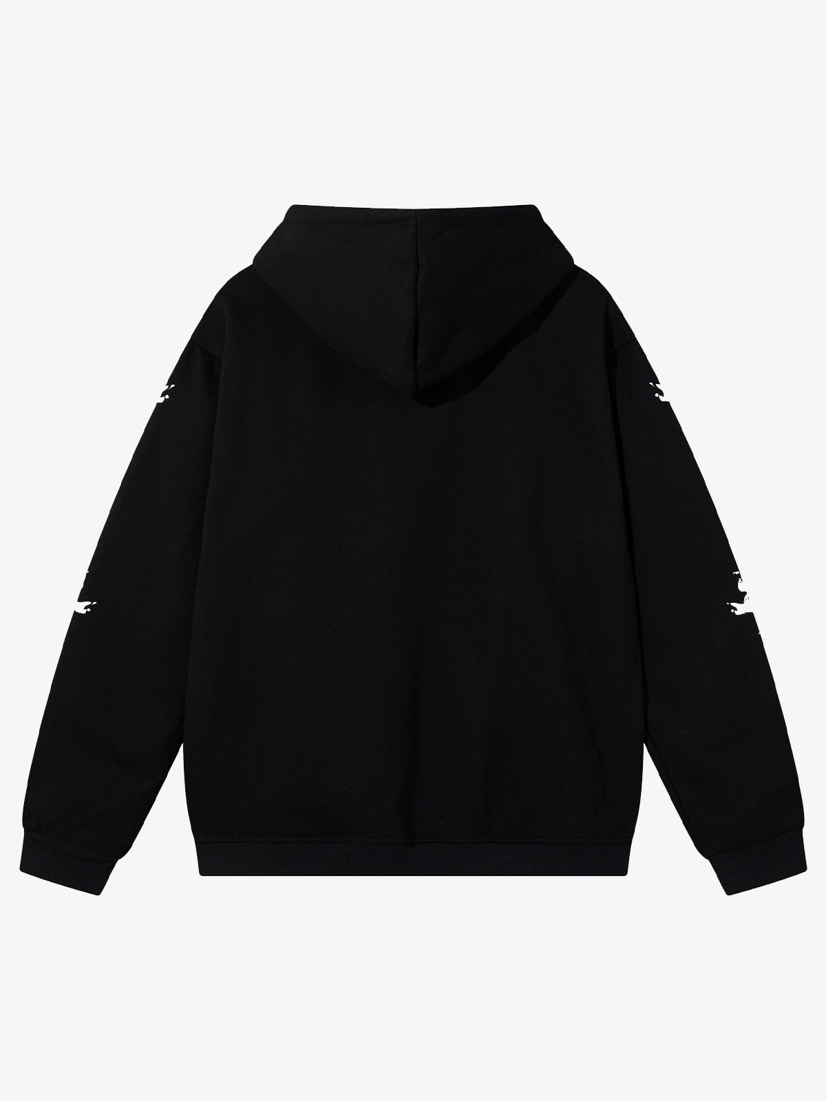 Street Washed Distressed Dark Skeletons Print Hoodie 