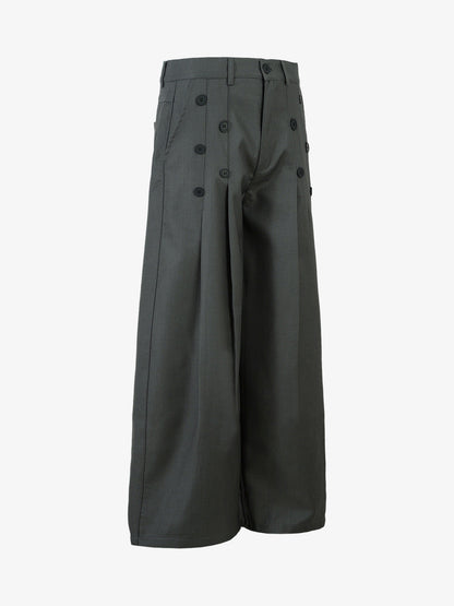 Thesupermade Double-Button Design Pleated Suit Casual Pants 
