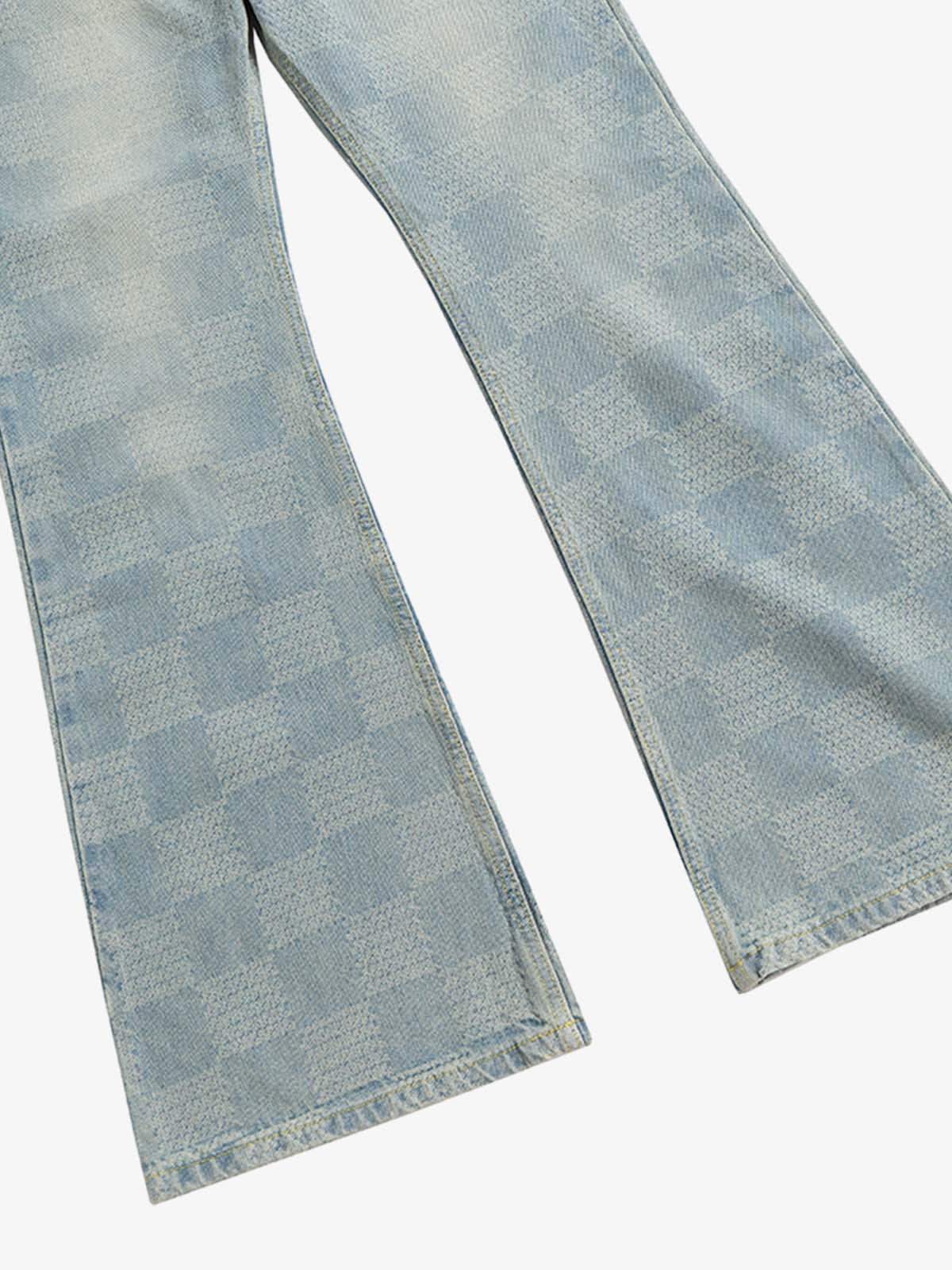 Checkerboard Distressed Jeans 