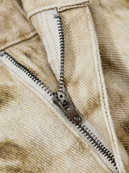 Vintage Washed Dirty Dye Wide-Leg Pants 