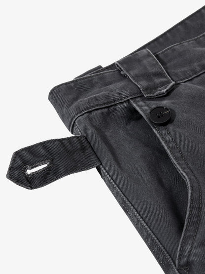 Cotton Blend Cargo Pants with Belted Straps and Multiple Pockets for Men and Women?