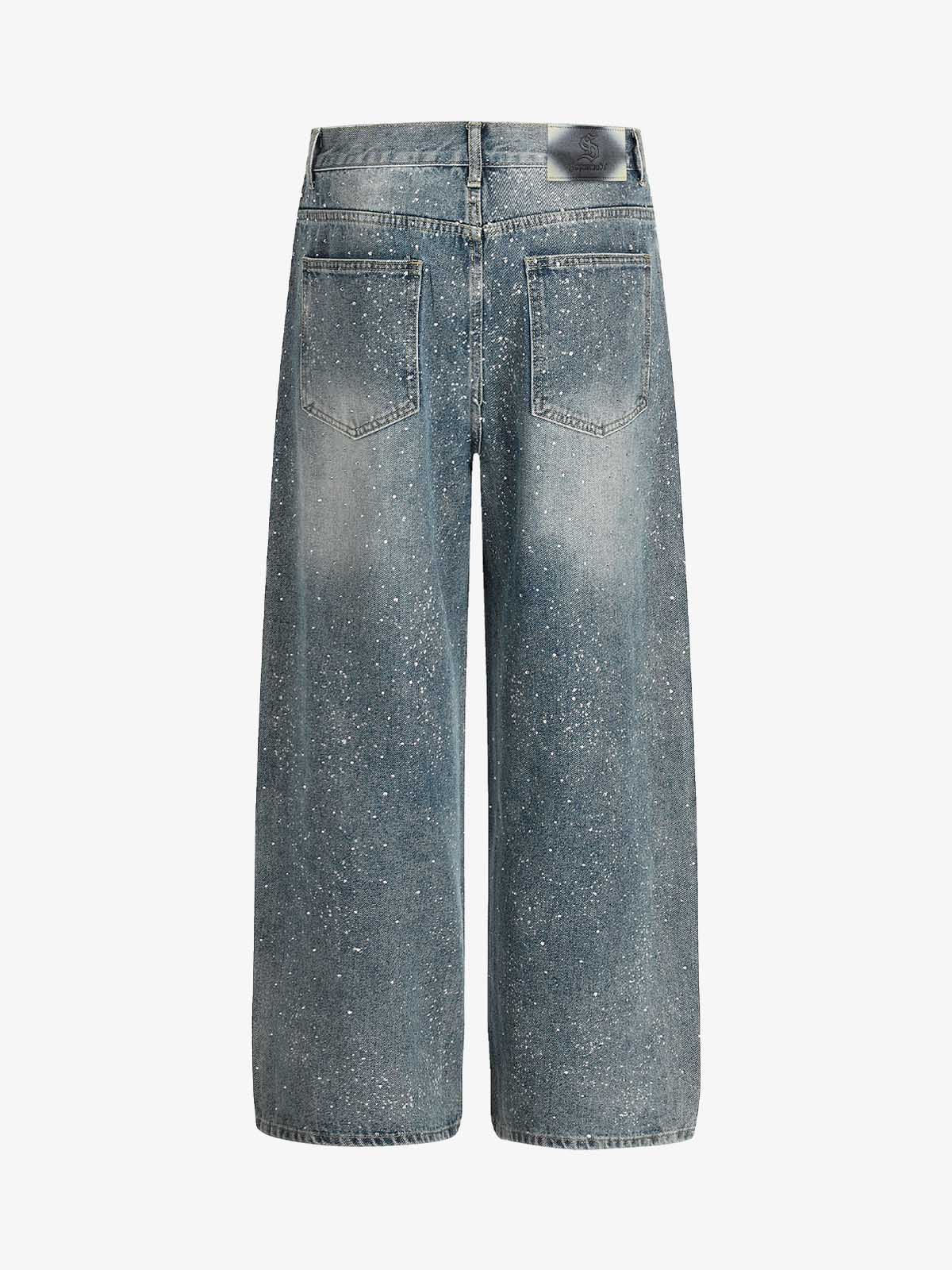 Sparkling Wide-Leg Jeans - Perfect for Casual and Festive Occasions 