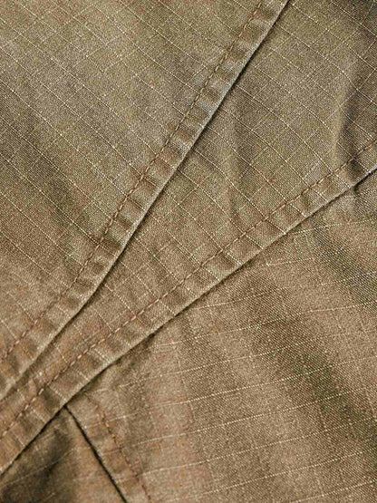 Washed Stand Collar Multi Pocket Jacket