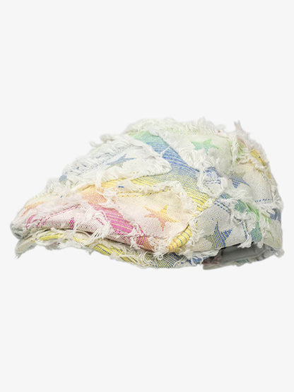 Cotton Rainbow Star Print Fringed Blanket - Soft Lightweight Throw for Cozy Home Decor?