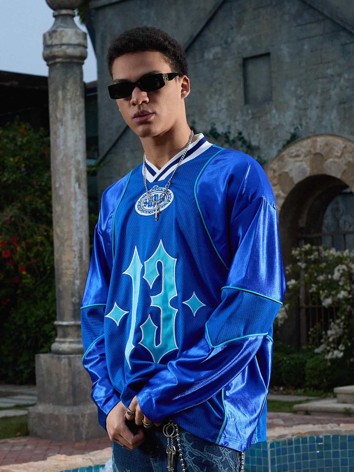Supermade American Gothic Font Satin Mesh Jersey?