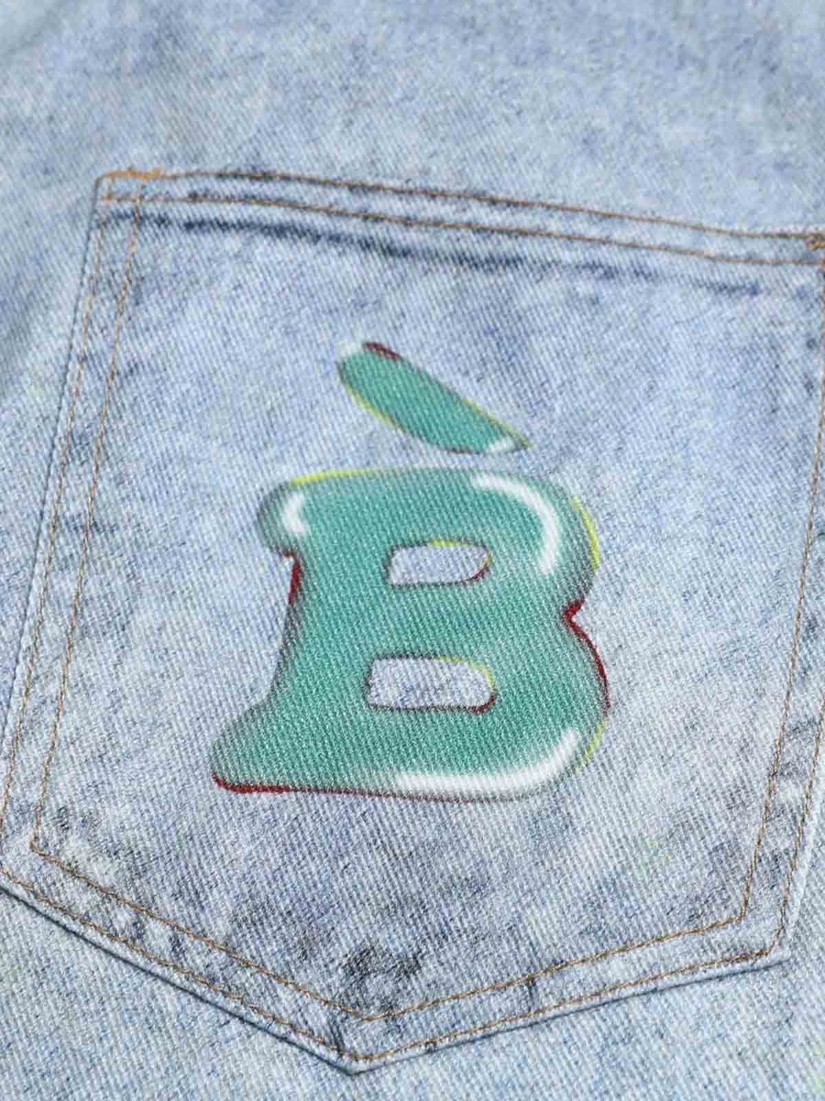 Denim Wide Leg Jeans with Dalmatian Print and Studs, Distressed Design for Streetwear Fashion?