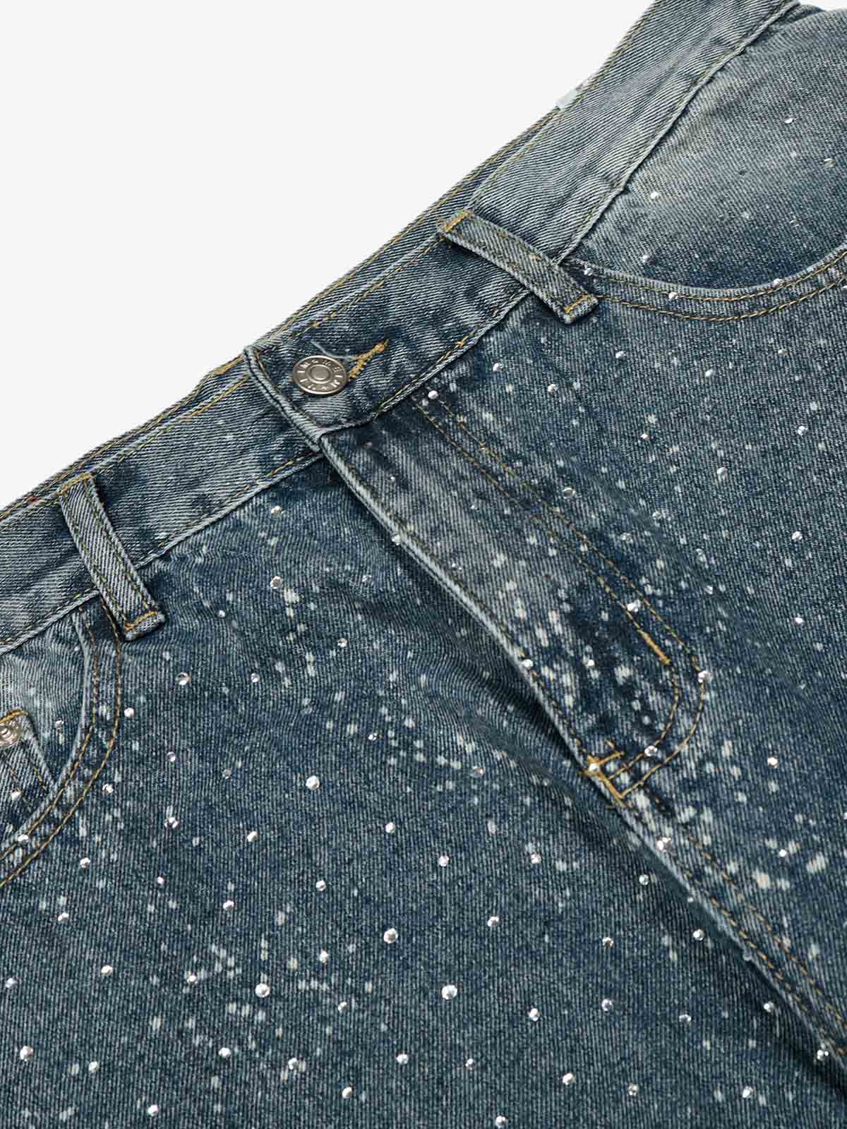 Sparkling Wide-Leg Jeans - Perfect for Casual and Festive Occasions 