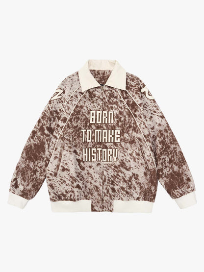 Retro Statement Snow Leopard Fleece Jacket 