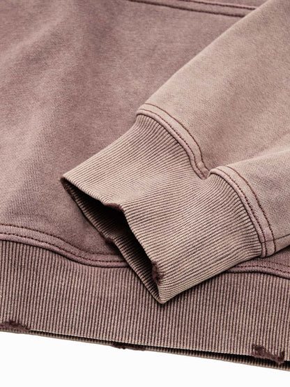 SPMD Flame Letter Graphic Cotton Hoodie 