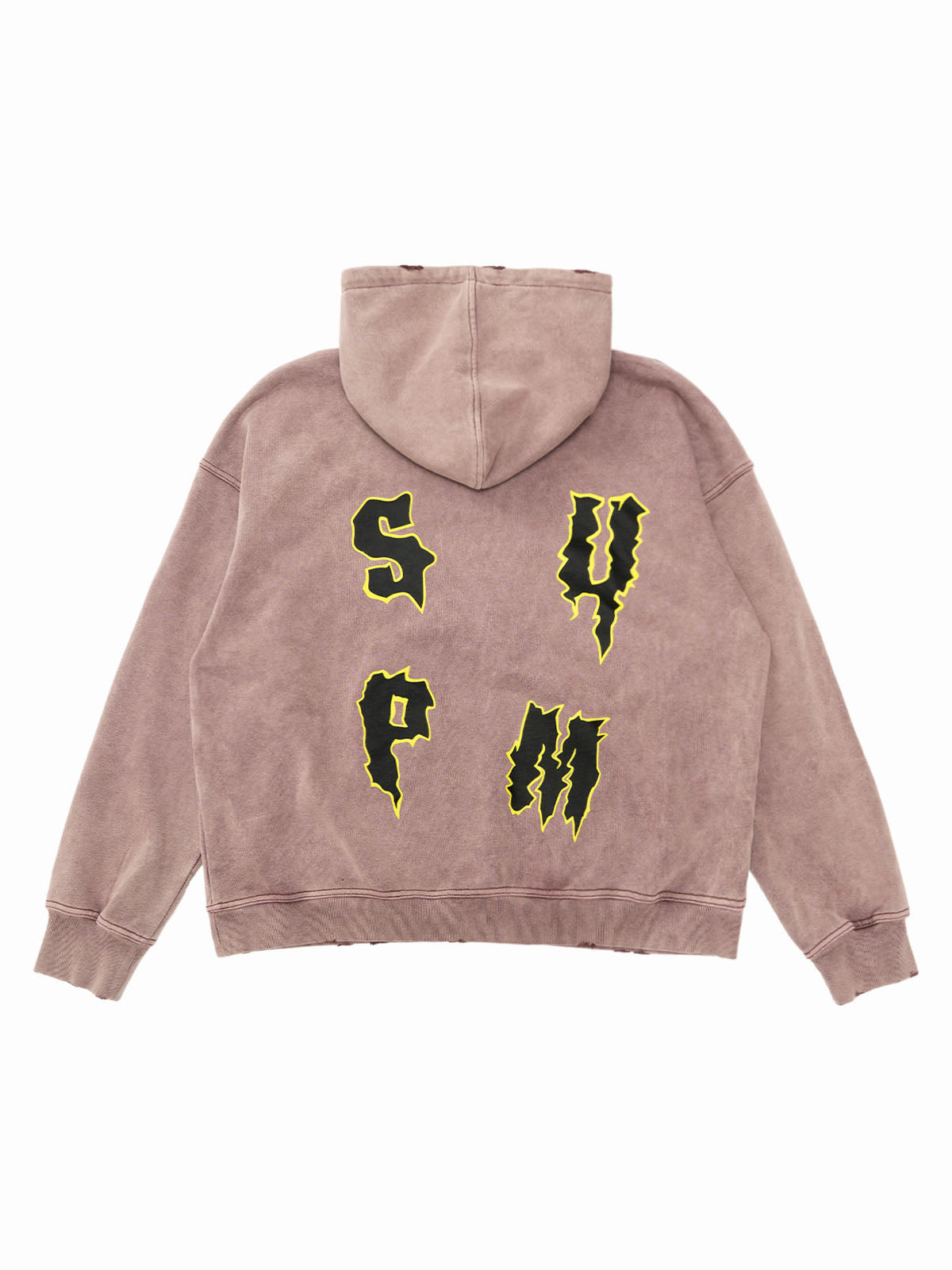 SPMD Flame Letter Graphic Cotton Hoodie 