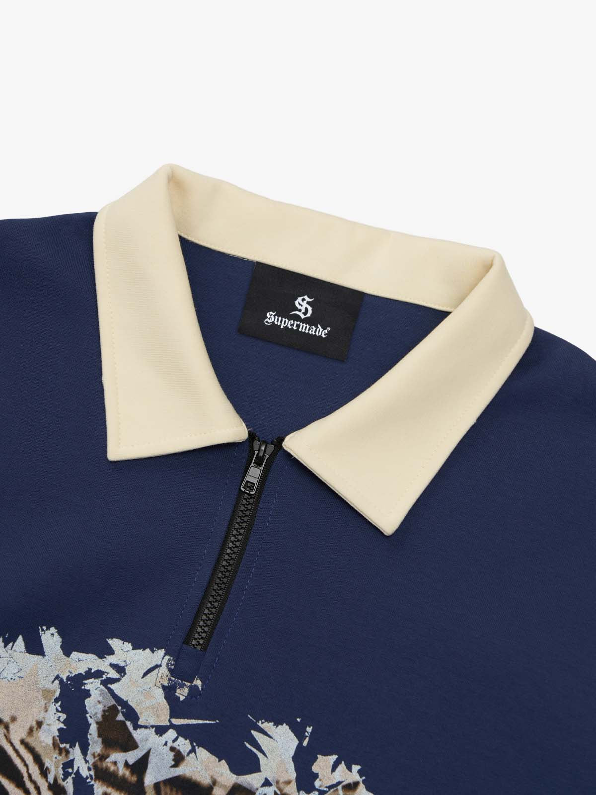 Original Racing Style Print Lapel Sweatshirt 