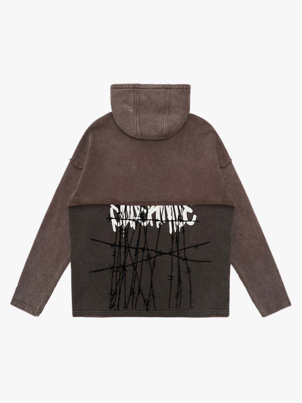 Distressed Thorn Destruction Painting Hooded Sweatshirt 