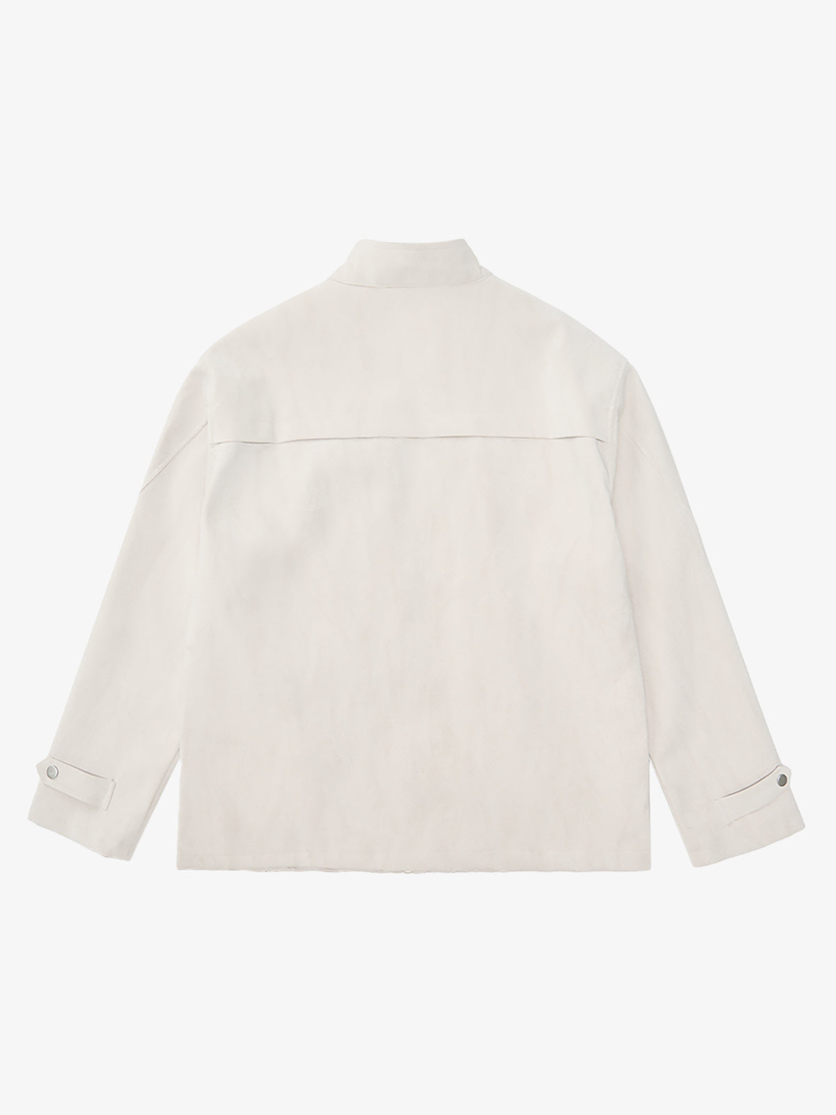 Deconstructed Split Stand Collar PU Leather Jacket 