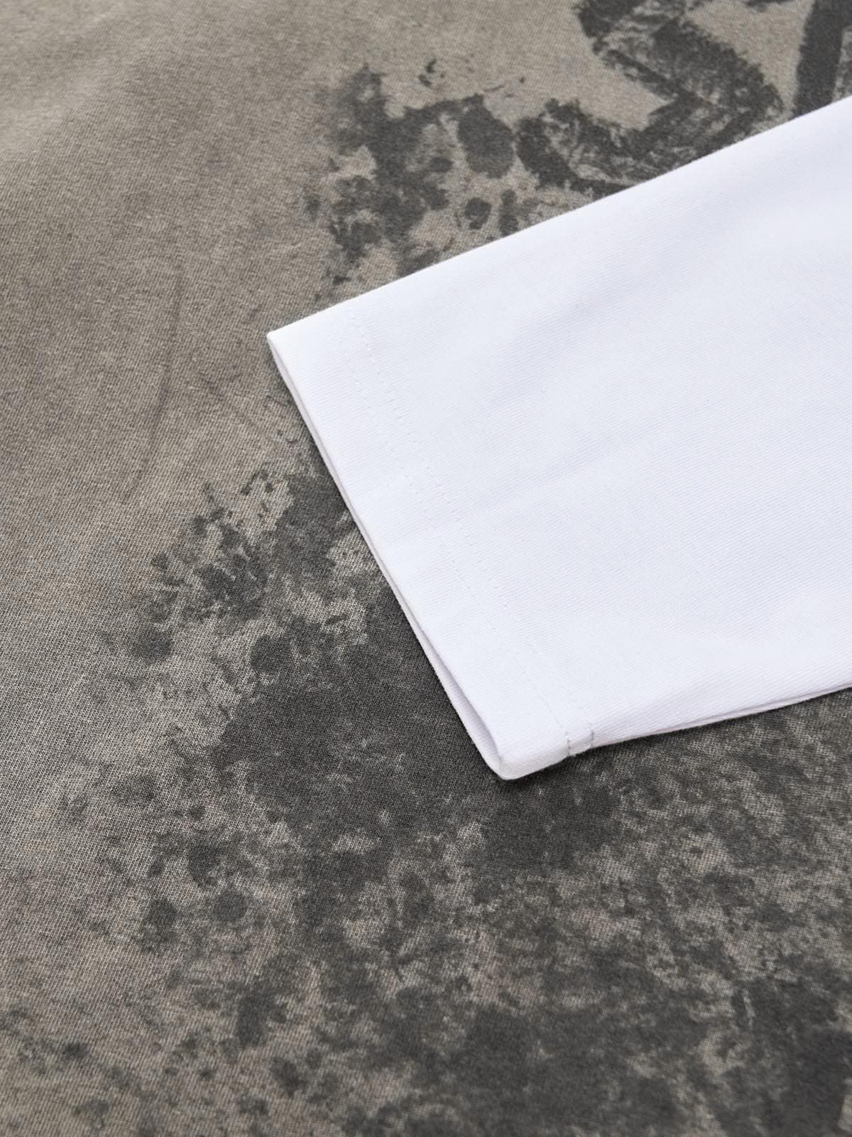 Original Retro Contrast Color Faux Two-Piece Long-Sleeved T-Shirt 