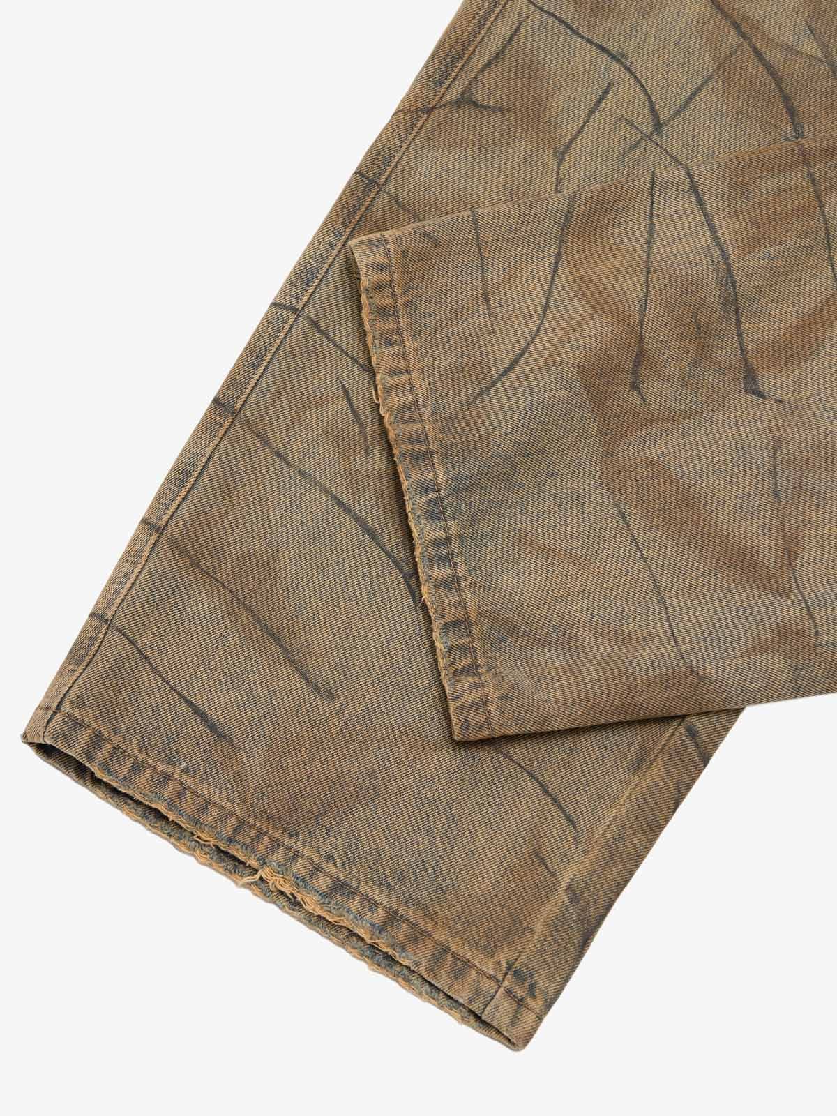 Vintage Washed Distressed Copper-Dyed Jeans 