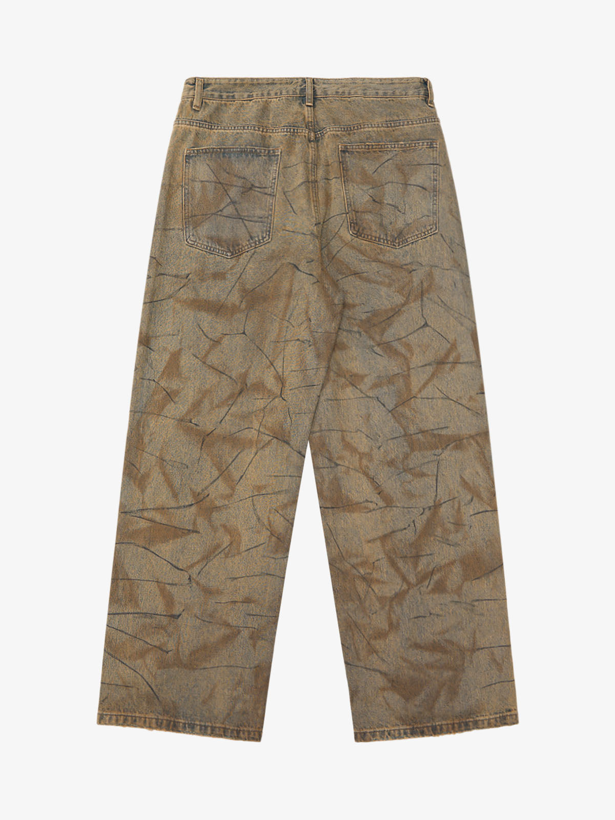 Vintage Washed Distressed Copper-Dyed Jeans 