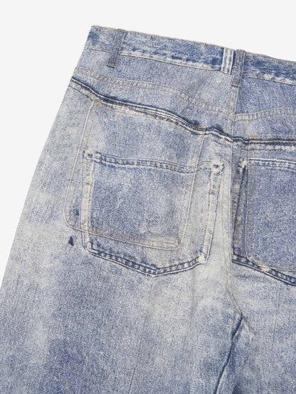 Frame Cross Print Denim Jeans 