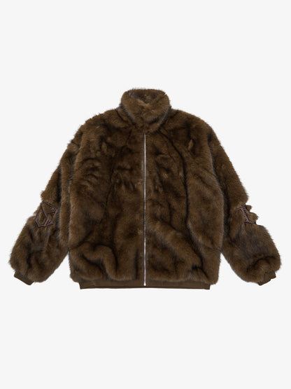 Supermade Embroidered Fur Jacket 