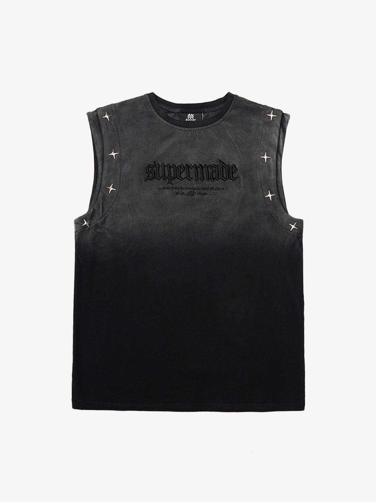 Jersey Knit Gradient Embroidered Stars Tank Top - 2461 