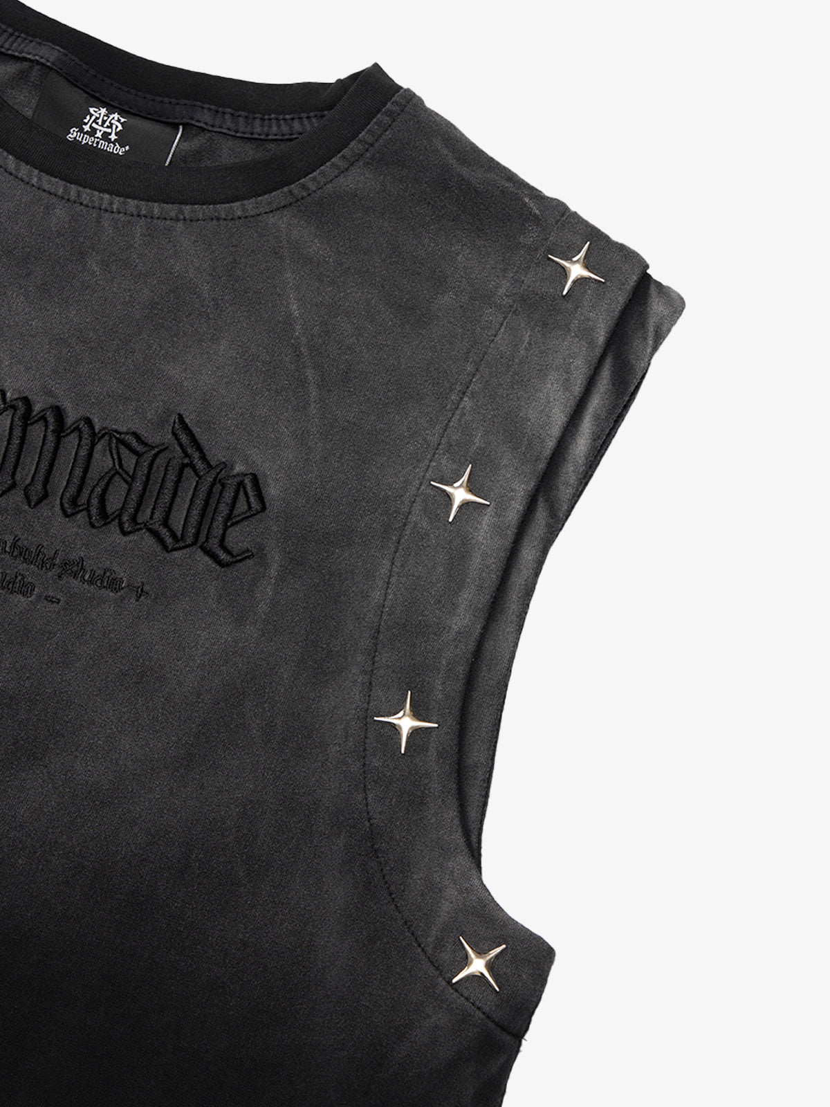 Jersey Knit Gradient Embroidered Stars Tank Top - 2461 