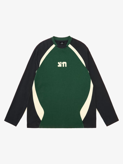 Original Retro Contrast Color Long-Sleeved T-Shirt 