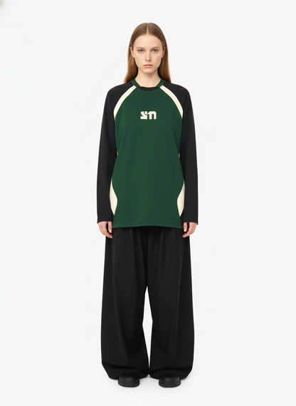 Original Retro Contrast Color Long-Sleeved T-Shirt