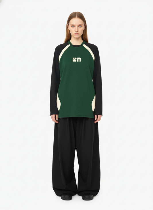 Original Retro Contrast Color Long-Sleeved T-Shirt