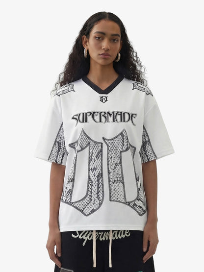 Jersey Style Snake Print T-Shirt - 2418