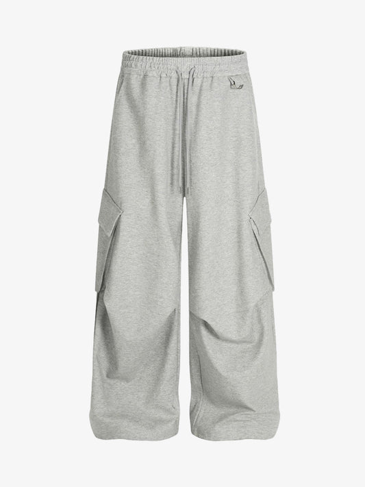 Wrinkled Detail Multi-Pocket Cargo Sweatpants