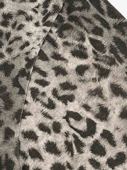 210G Cotton Leopard Print Oversized T-Shirt for Men Fashion Streetwear?