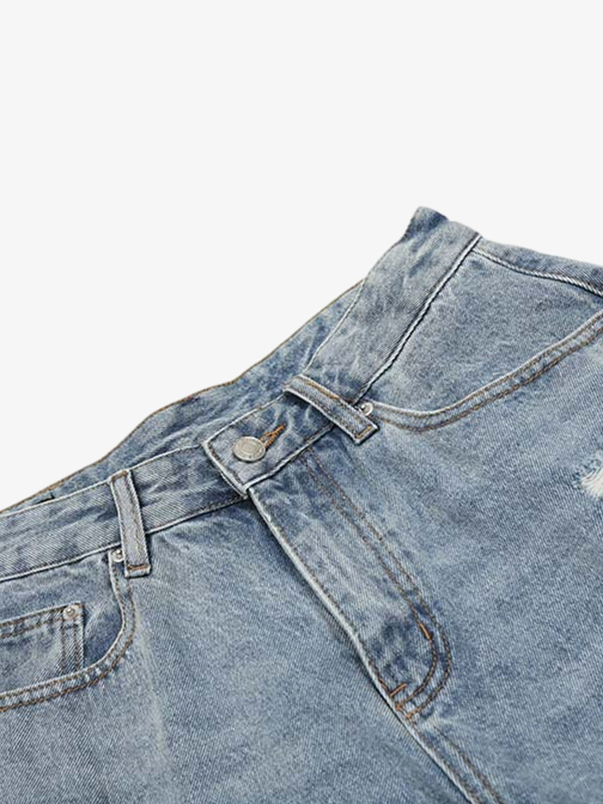 Denim Wide-Leg Cropped Pants with Distressed Rips and Frayed Hem?