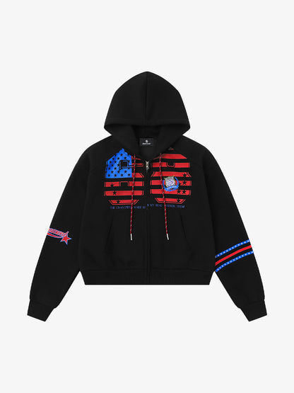 Rretro Sporty Hooded Sweatshirts