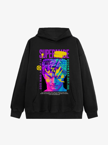Thesupermade Cyberpunk Graffiti David Statue Hooded Sweatshirt 