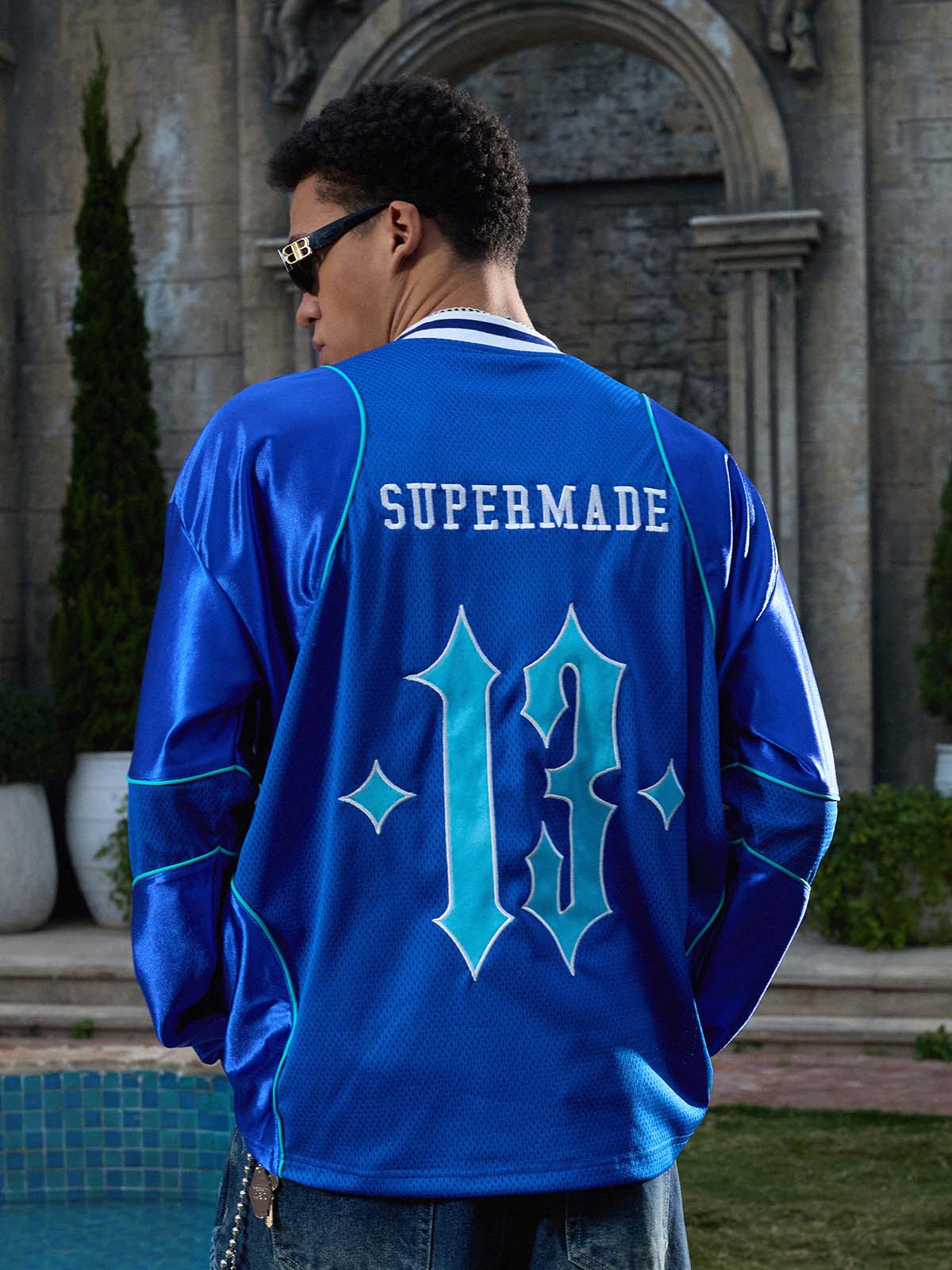 Supermade American Gothic Font Satin Mesh Jersey?