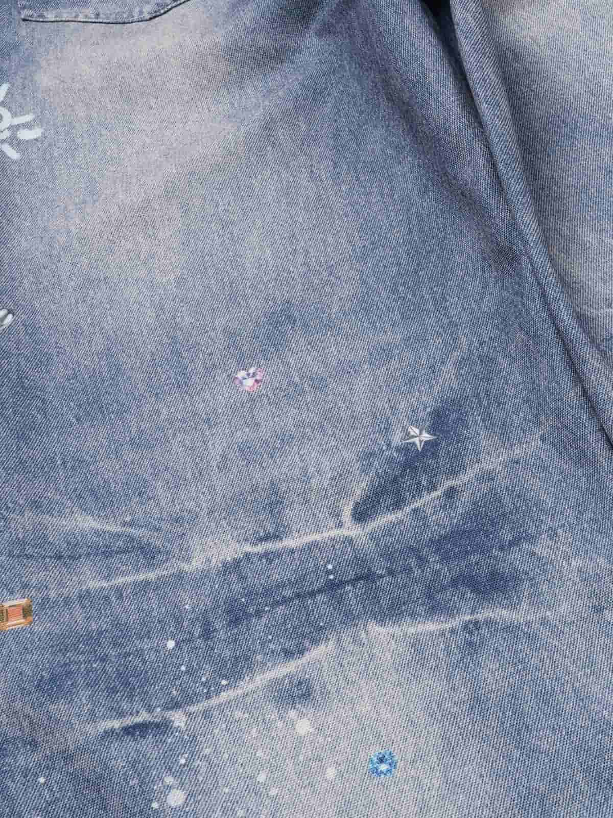 Retro Dachshund 3D Print Washed Distressed Jeans 