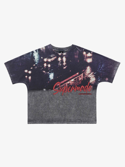 300G Cotton Nightfall Jade Pattern Dyeing Oversized T-Shirt for Men Streetwear Fashion?