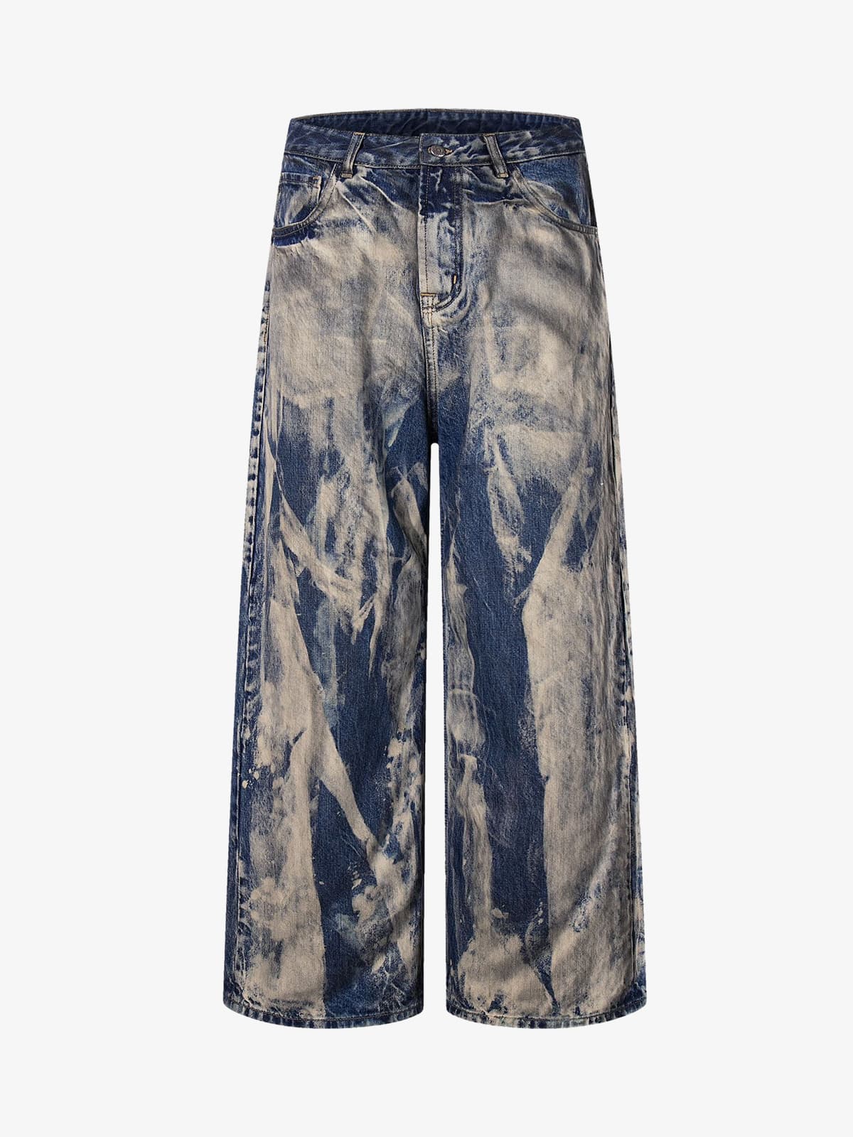 Wide-Leg Tie-Dye Denim Pants for Women - Fashionable and Comfortable Design 