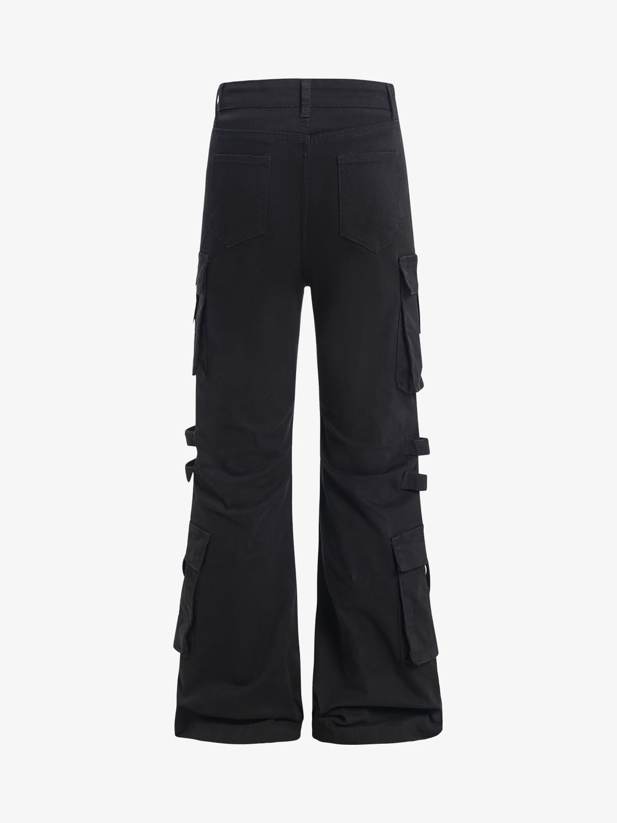 Cotton Blend Cargo Pants with Belted Straps and Multiple Pockets for Men and Women?
