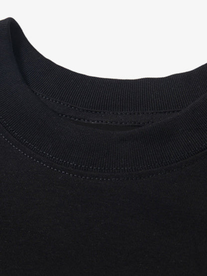 Detachable Badge Hooded Plaid Cape T-shirt 