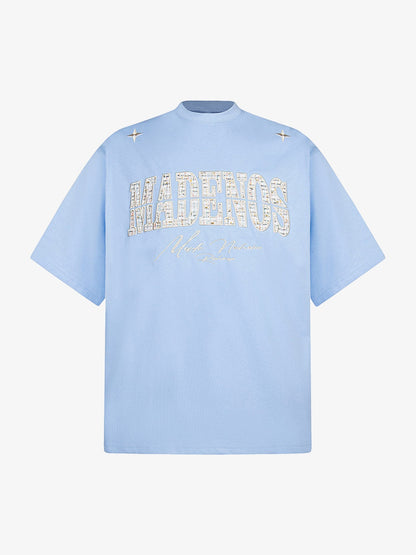 Vintage Patchwork Embroidered Letter T-shirt 