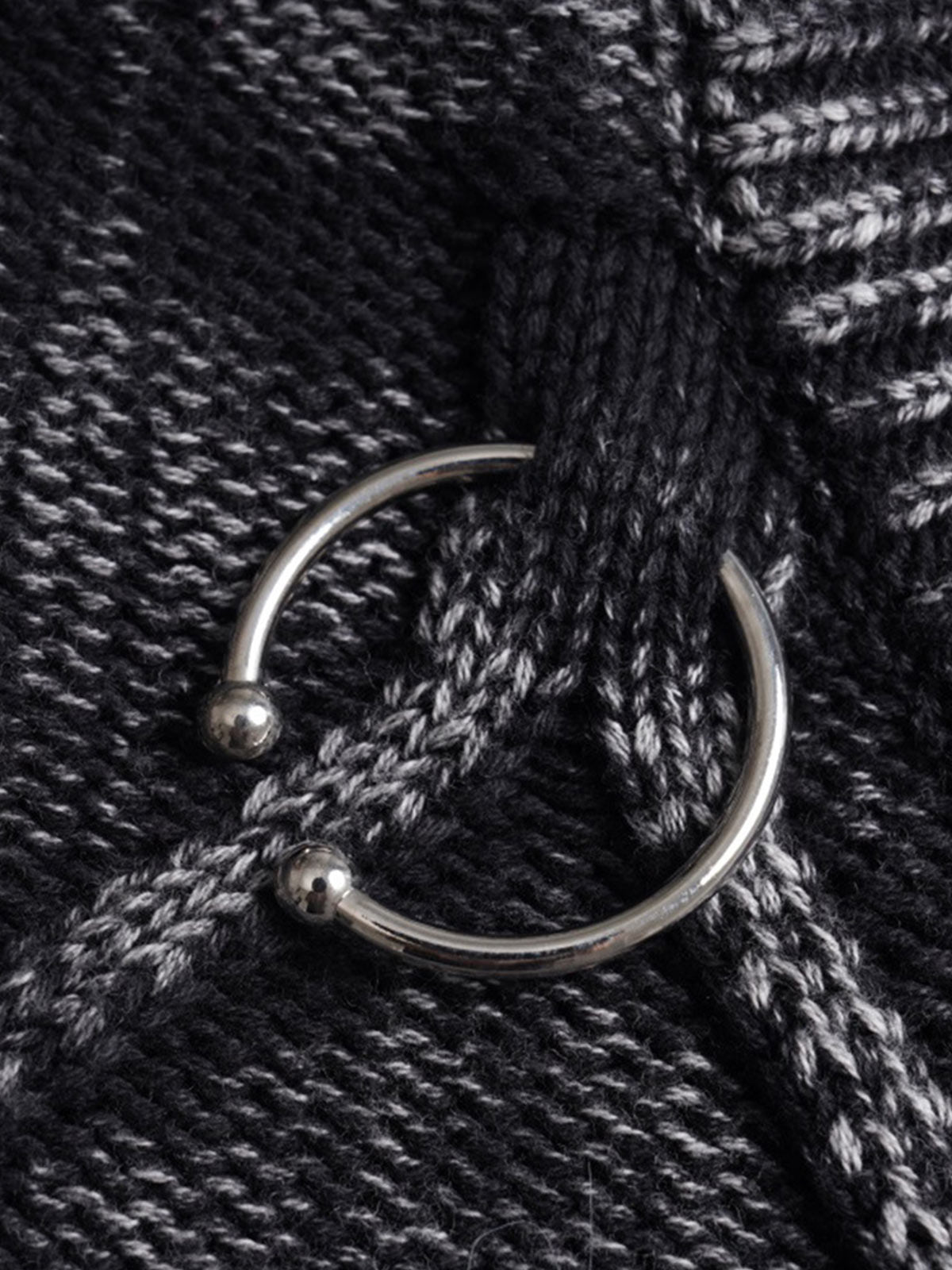 Paint Spray Hole Cable Crewneck Sweater 