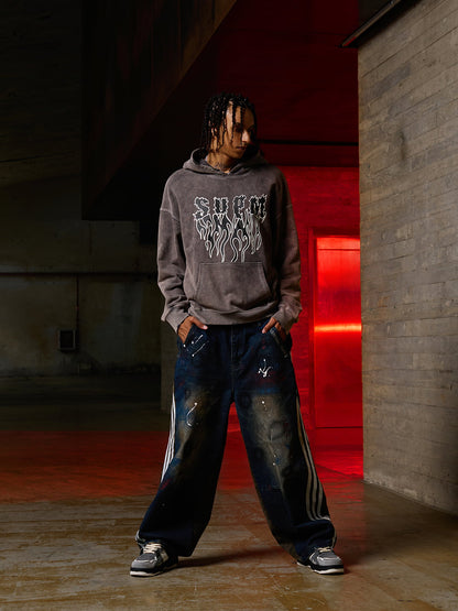 Distressed Graphic Hoodie for Urban Streetwear Enthusiasts 
