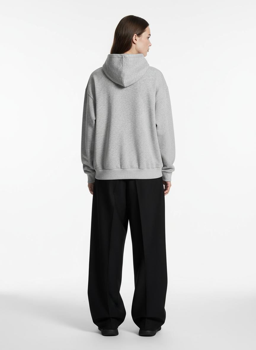 Street Deconstructed Split Zippered Hooded Sweatshirt