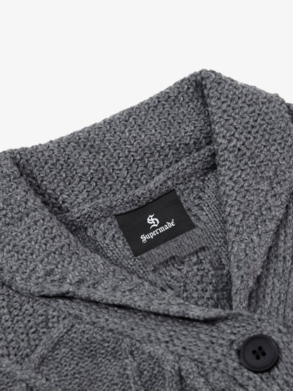 Retro Beaded Crochet Distressed Knit Cardigan 